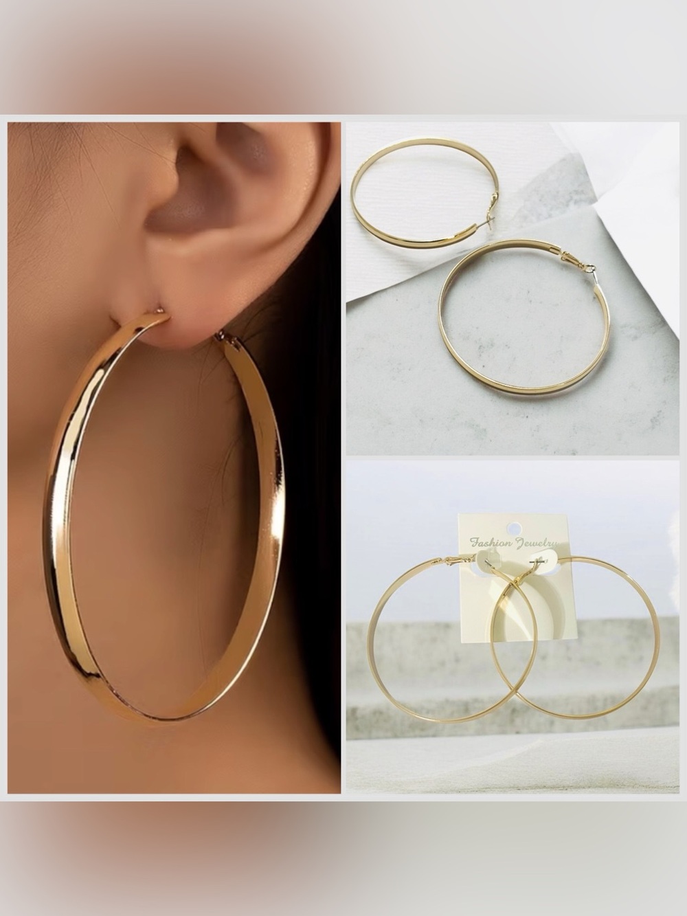 🔥🔥🆕Gold Large Hoop Earrings - 2.76 inches